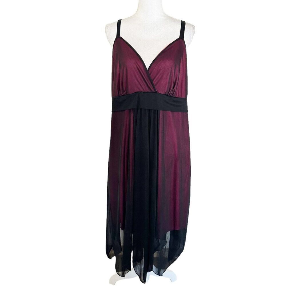 Vintage Hourglass Womens Dress Y2K Plus Size‎ 1X Whimsygoth 90s Sheer Vamp